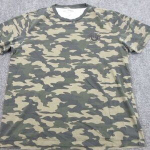 True‎ Religion Shirt Mens Adult Large Green Camo Preppy Casual Logo Crew Neck